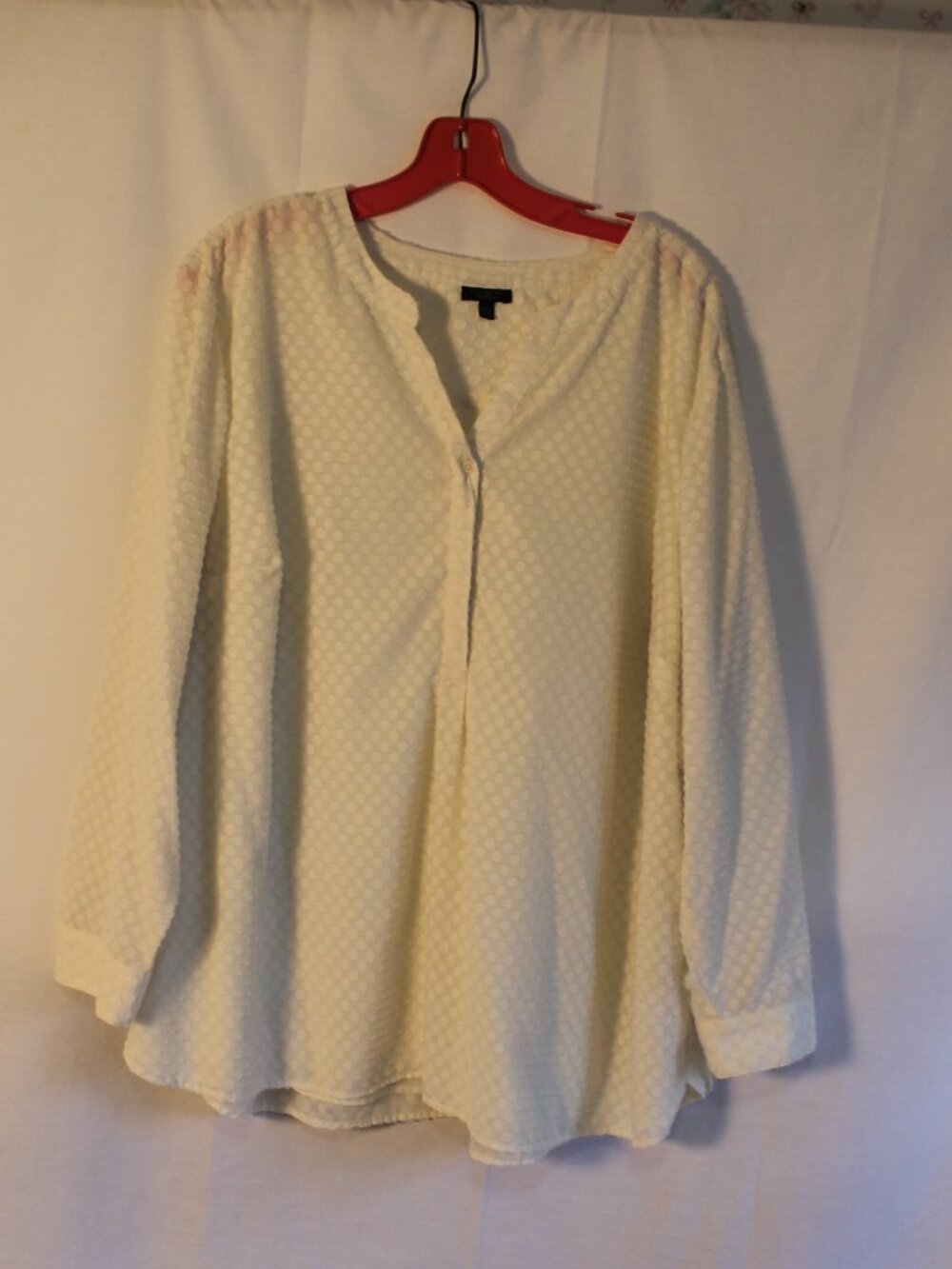 Talbots Ivory Dotted Blouse 3X